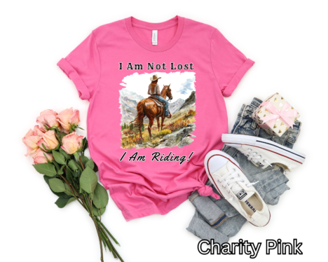 Alternative view of I Am Not Lost, I Am Riding! - T-shirt