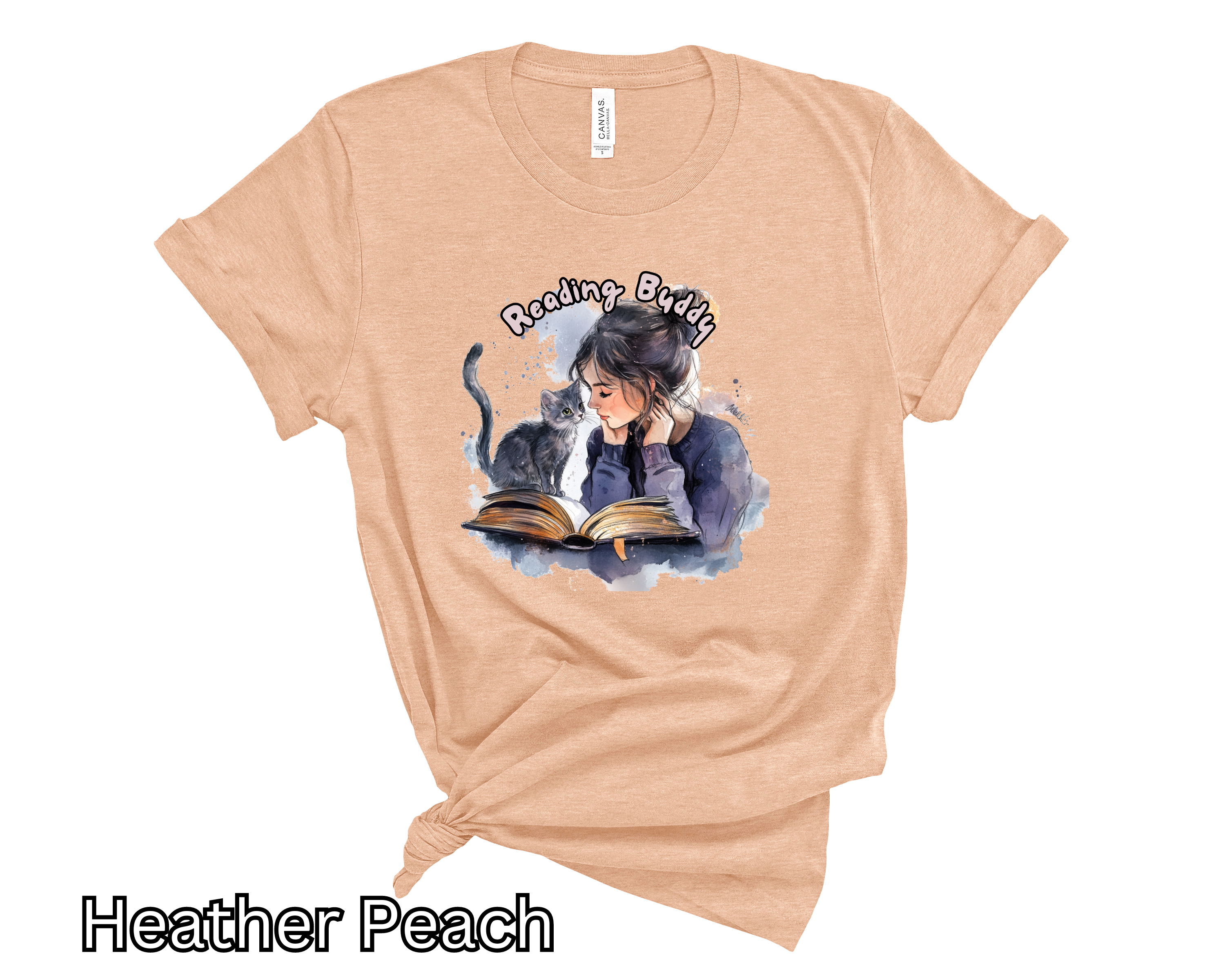 Alternative view of Reading Buddy - Cat - TShirt